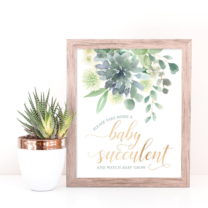 Succulent Watch Me Grow Favor Tags Printable Files - Succulent Baby Shower Sign - Baby Cactus Favors Sign and Tags image 8