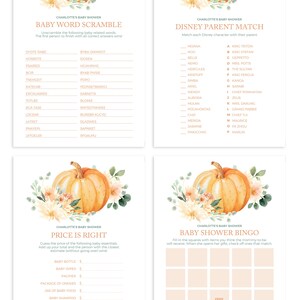 Little Pumpkin Baby Shower Games - Printable Instant Download Bundle of ...