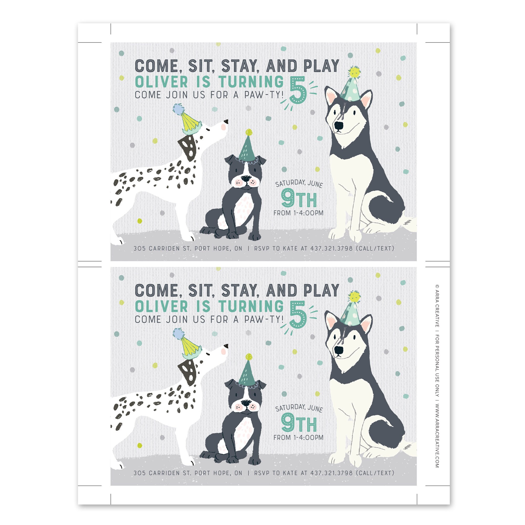 Dog Invitation Printable File Puppy Invitation for Dog | Etsy