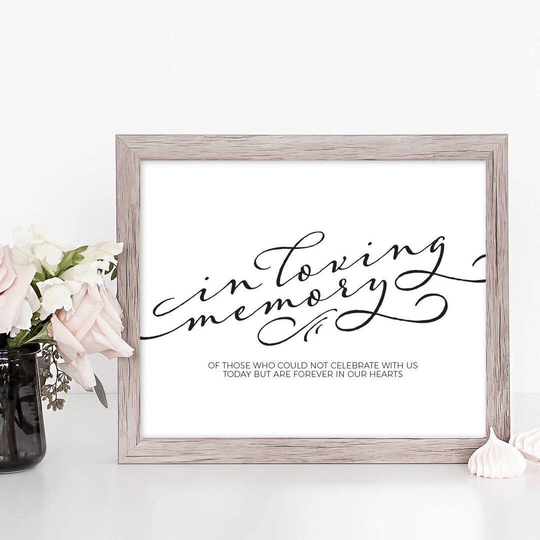 In Loving Memory Wedding Sign Printable Wedding Memory Sign Template ...