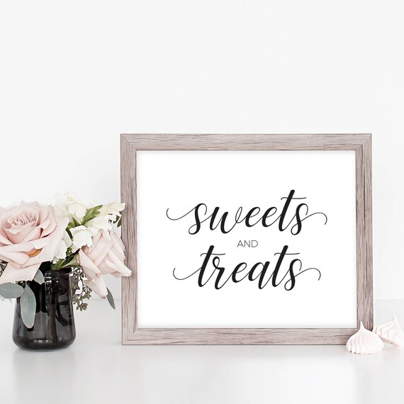Sweets and Treats Sign Instant Download Printable File - Black and ...