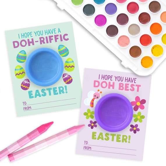 Play Doh Easter Cards for Kids - Non-Candy Easter Cards for School Classmates - Printable Instant Download File - Easter Gifts for Kids Il_570xn