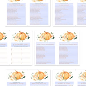Little Pumpkin Baby Shower Games - Printable Instant Download Bundle of ...