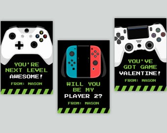 Video Game Valentine Cards for Kids | Gamer Valentines | School Valentines