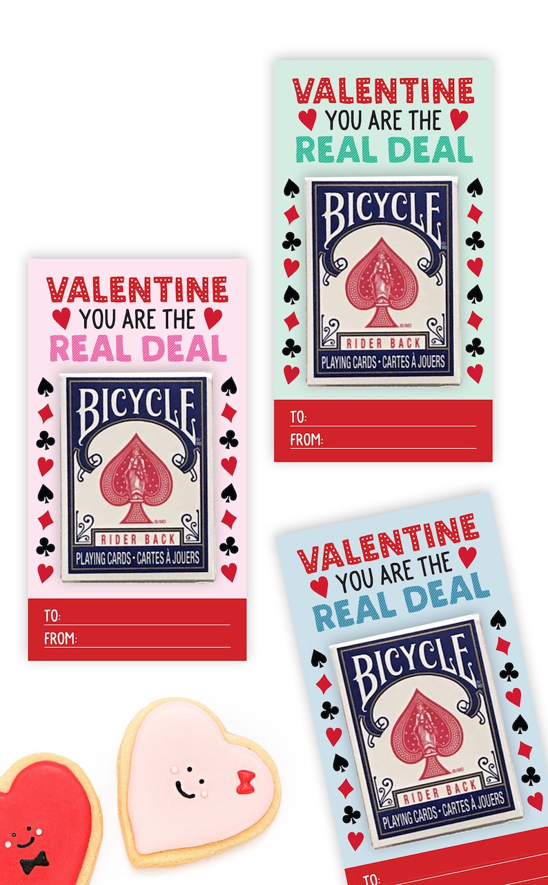 Deck of Cards Valentine Cards for Kids Playing Cards Etsy