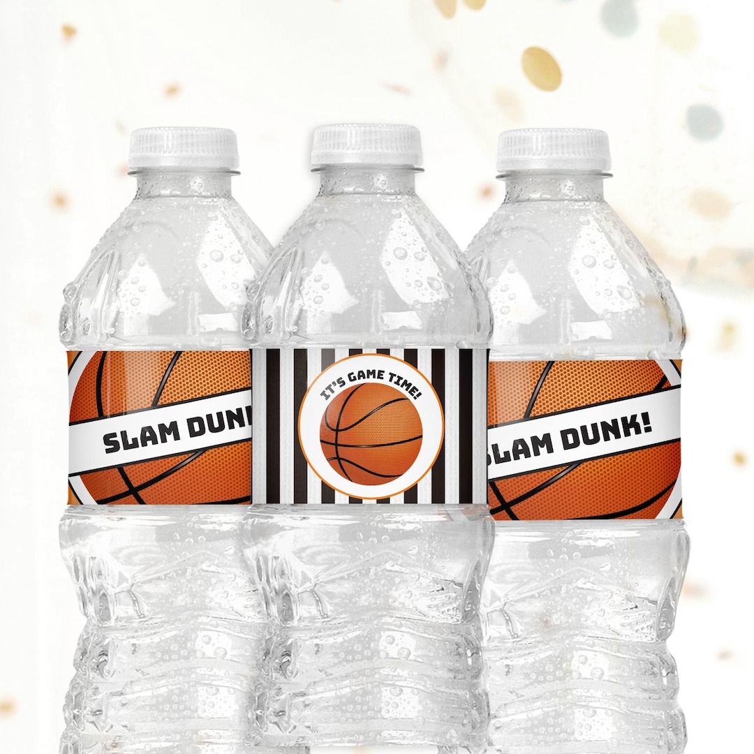 Basketball Water Bottle Labels Printable Instant Download File - Slam ...