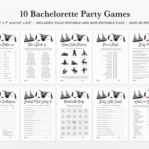 Lipstick and Lingerie Bachelorette Party Games Bundle | Printable Editable Template