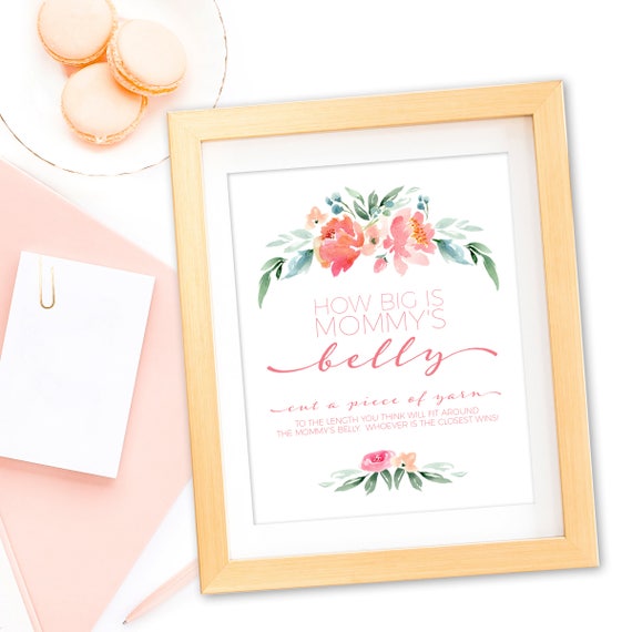 How Big Is Mommy S Belly Baby Shower Game Instant Download Printable
