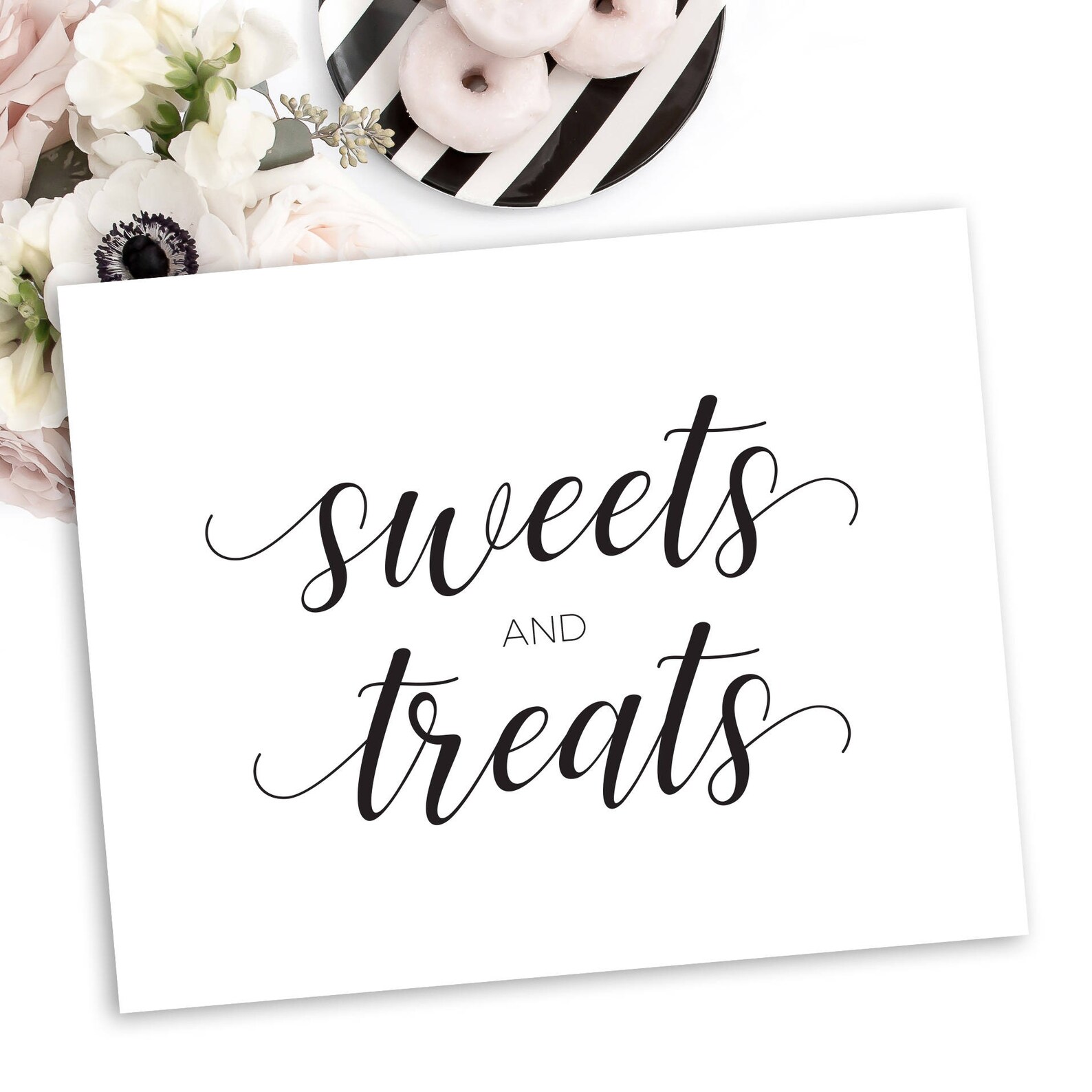 Sweets and Treats Sign Instant Download Printable File Black Etsy