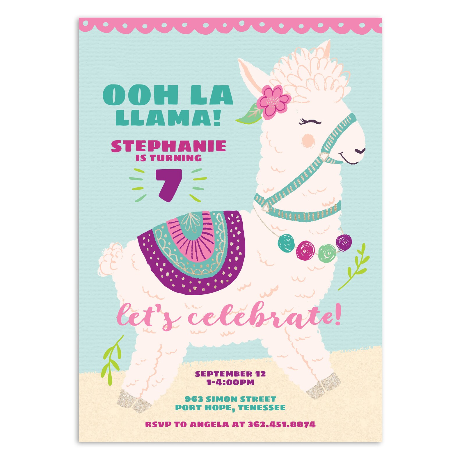 Ooh La Llama Invitation Instant Download Printable File | Etsy