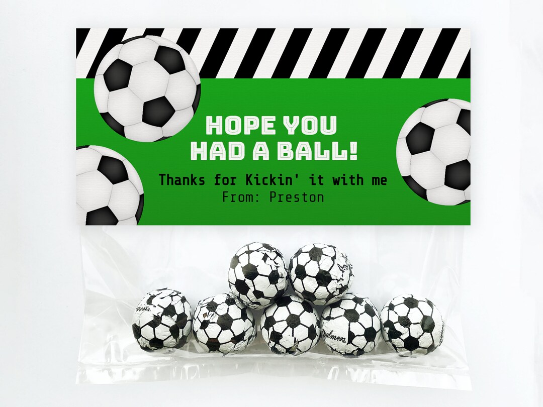 Soccer Treat Bag Toppers Soccer Birthday Party Favours Etsy