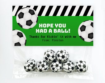 Soccer Treat Bag Toppers | Soccer Birthday Party Favours | Soccer Team Gift Ideas