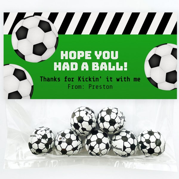 Soccer Treat Bag Toppers | Soccer Birthday Party Favours | Soccer Team Gift Ideas