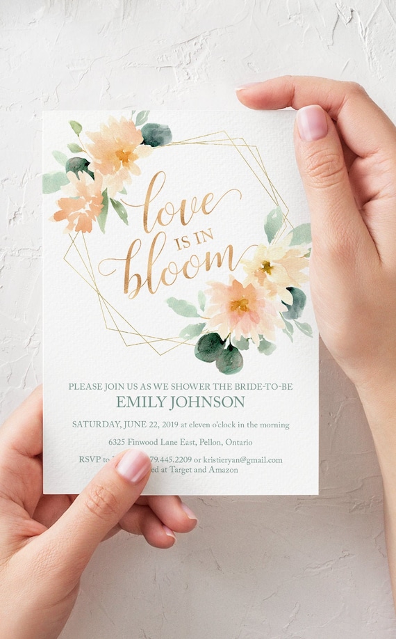 Love is in Bloom Bridal Shower Invitation for Spring Bridal Shower or Garden Party Il_570xn