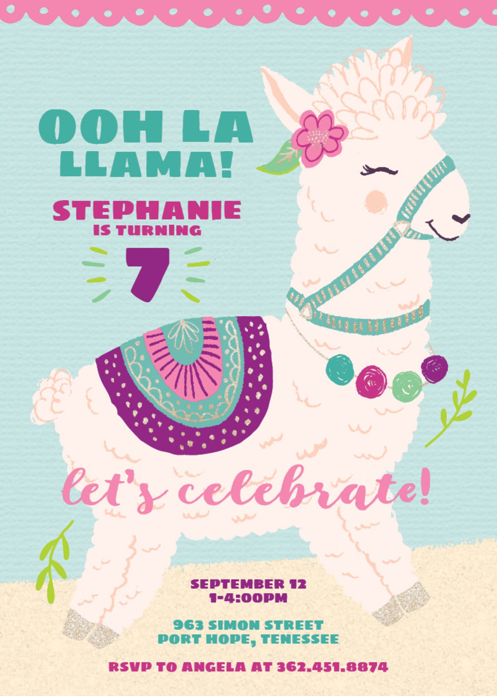 Ooh La Llama Invitation Instant Download Printable File | Etsy