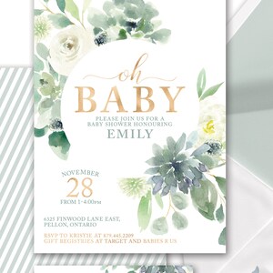 Succulent Baby Shower Diaper Raffle Sign - Instant Download - Printable Succulent Diaper Raffle Tickets - Greenery Baby Shower Decorations image 9