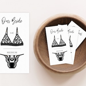 Lingerie Size Cards | Bachelorette Party Invitation Insert | Panty Game Size Cards | Lipstick and Lingerie Shower