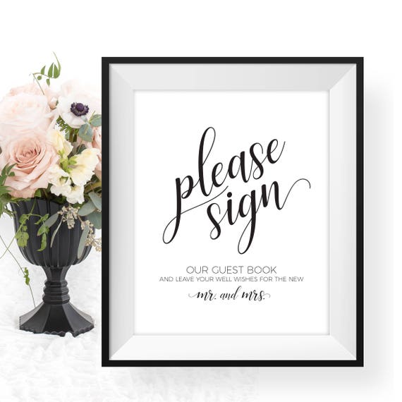 Wedding Guest Book Sign Printable Instant Download Editable | Etsy