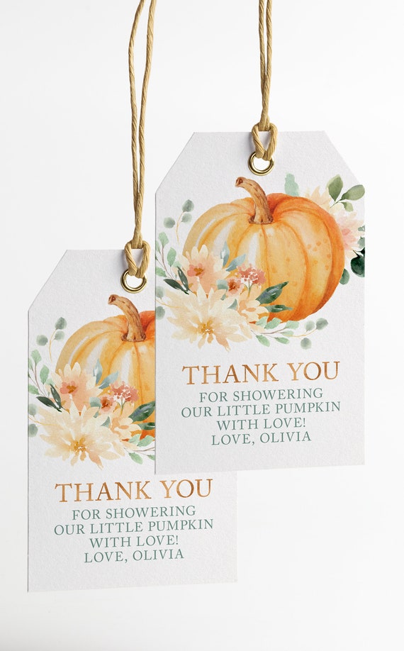 Little Pumpkin Baby Shower Thank You Tags for Party Favours - Printable Favour Tags for Thank You Gifts - Fall Baby Shower Gift Tags Il_570xn