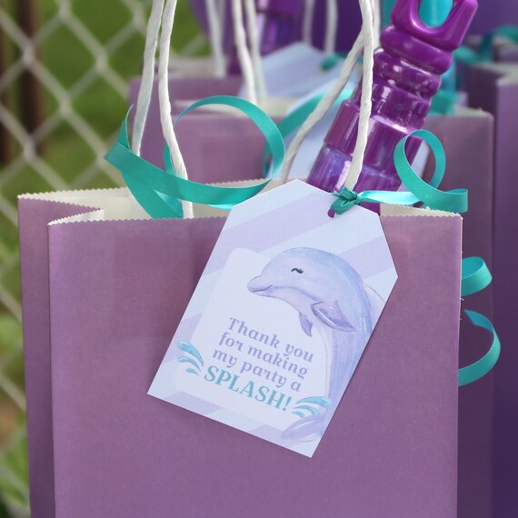 Dolphin Thank You Tags Printable Under The Sea Party Decorations