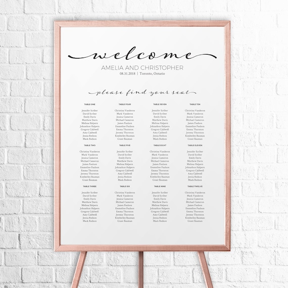 Hostess Seating Chart Template