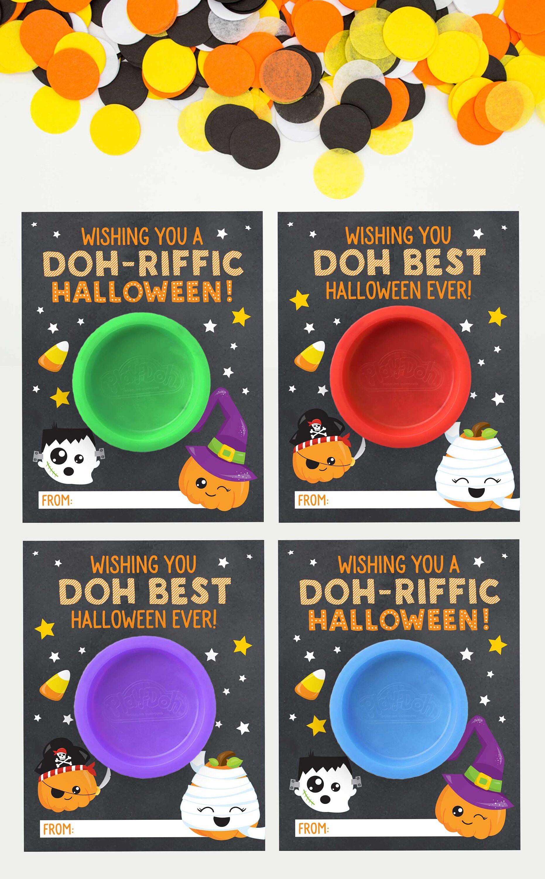 Printable Halloween Play Doh Holder 6 Designs