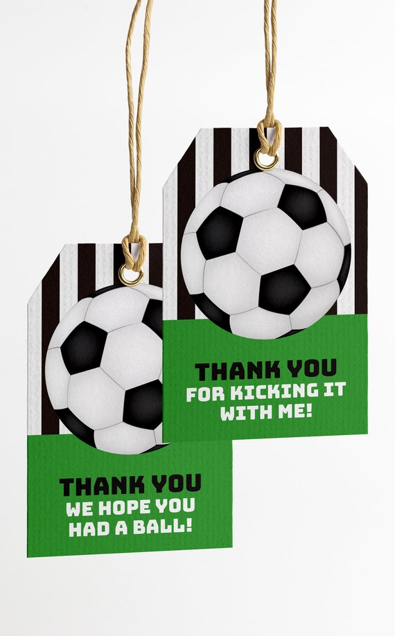 Soccer Birthday Party Thank You Tags for Loot Bags and Party Etsy