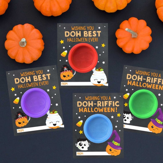 Halloween Play-doh Cards for Kids Non-candy Halloween Treats - Etsy