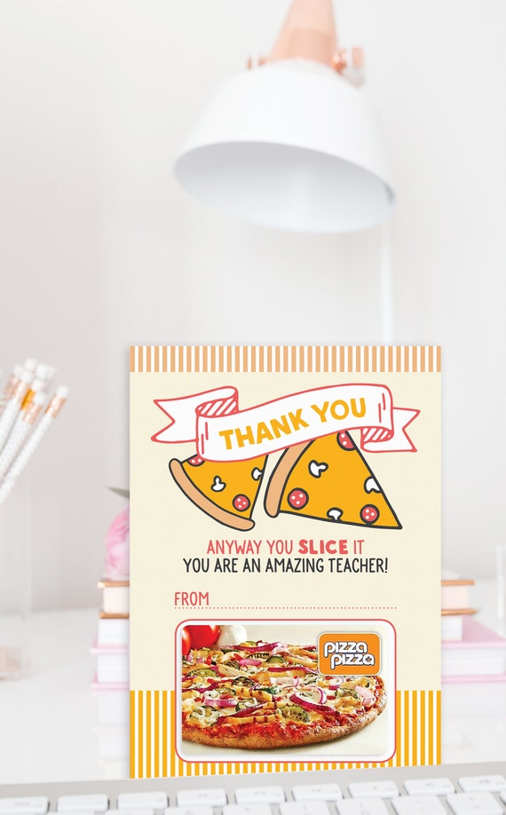 Pizza Teacher Appreciation Gift Card Holder / Printable Etsy
