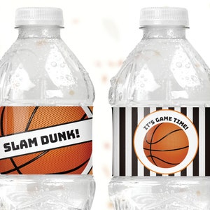 Basketball Water Bottle Labels Printable Instant Download File - Slam ...