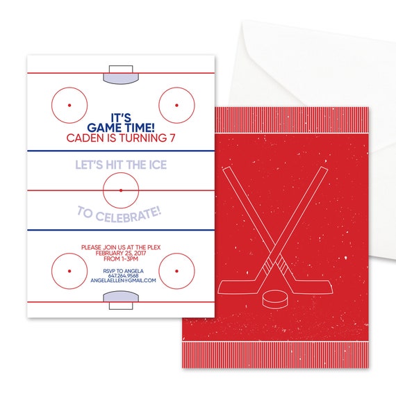 Hockey Invitation Printable Ice Hockey Birthday Invite Digital Download ...