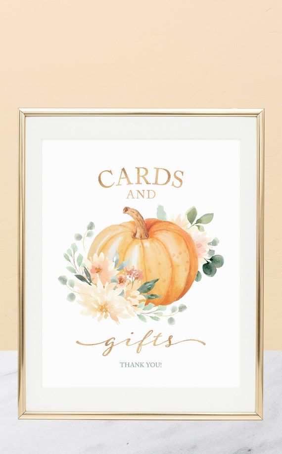 Pumpkin Cards and Gifts Sign for Fall Baby Shower - Little Pumpkin Theme Party - Pumpkin Baby Shower Decorations Il_570xn