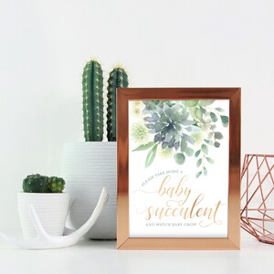 Succulent Watch Me Grow Favor Tags Printable Files - Succulent Baby Shower Sign - Baby Cactus Favors Sign and Tags image 3