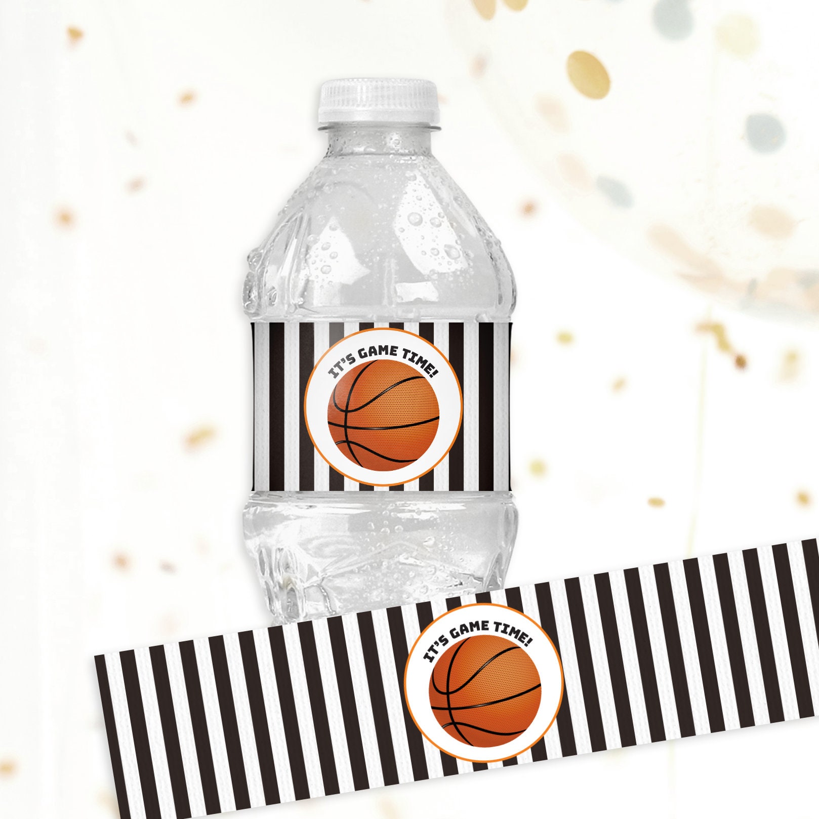 Basketball Water Bottle Labels Printable Instant Download File Etsy