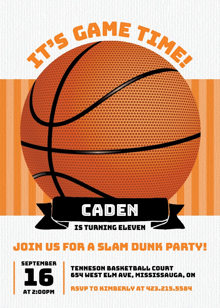 Carte Anniversaire Basket Gratuite à Imprimer Invitation de basket-ball Téléchargement instantané Fichier - Etsy France