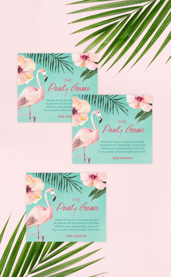 Let's Flamingle Bachelorette Party Panty Game Card and Sign - Instant Download Printable File Il_570xn