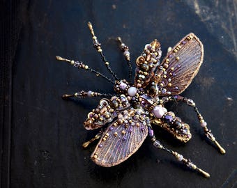 Broche, Broche Mosquito, Broche de escarabajo, Mosca grulla, Joyería de insectos, Broche grande, Joyería de declaración, Arte de insectos, Joyería de naturaleza, Regalo único