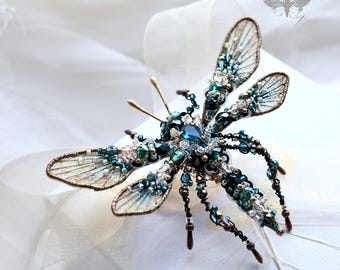 Broche de mosquitos, Mosca grulla, Joyería de insectos, Joyería unisex, Broche de insectos, Joyería de declaración, Arte de insectos, Joyería de naturaleza, Regalo único