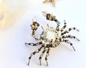 Crab jewelry, Crab brooch, Cancer jewelry, Sea Creatures, Cancer zodiac sign, Crab pin, Animal brooch