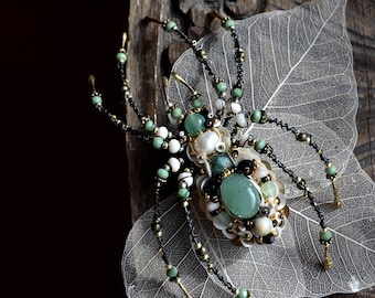Bijoux d’araignée, broche d’araignée, épingle d’araignée, cadeau pour elle, bijoux de déclaration, bague d’araignée, art d’insecte, bijoux de nature, cadeau unique, Halloween