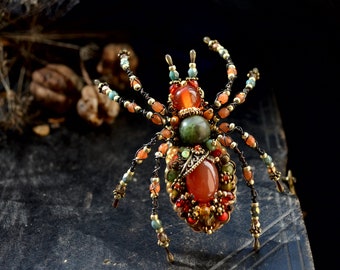 Spider jewelry, Spider art, Spider ring, Spider pin, Spider brooch, Autumn jewelry, Insect jewelry, Nature jewelry, Unique gift