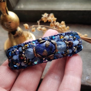 Royal Blue Barrette beaded hair accessory image 6