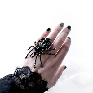 Halloween Spider ring, Gothic ring, Goth jewelry, Unique Spider jewelry, Fashion jewelry, Halloween jewelry image 3