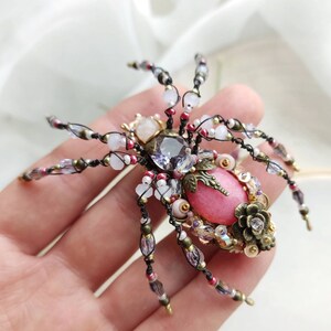 Spider Jewelry, Spider Brooch, Spider Accessories, Spider Jewellery, Spider Gift, Spider Art broach, Spider ring image 2