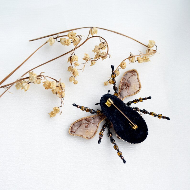 Bee Brooch Insect Brooch Unique Jewelry Bee Pin Insect Etsy
