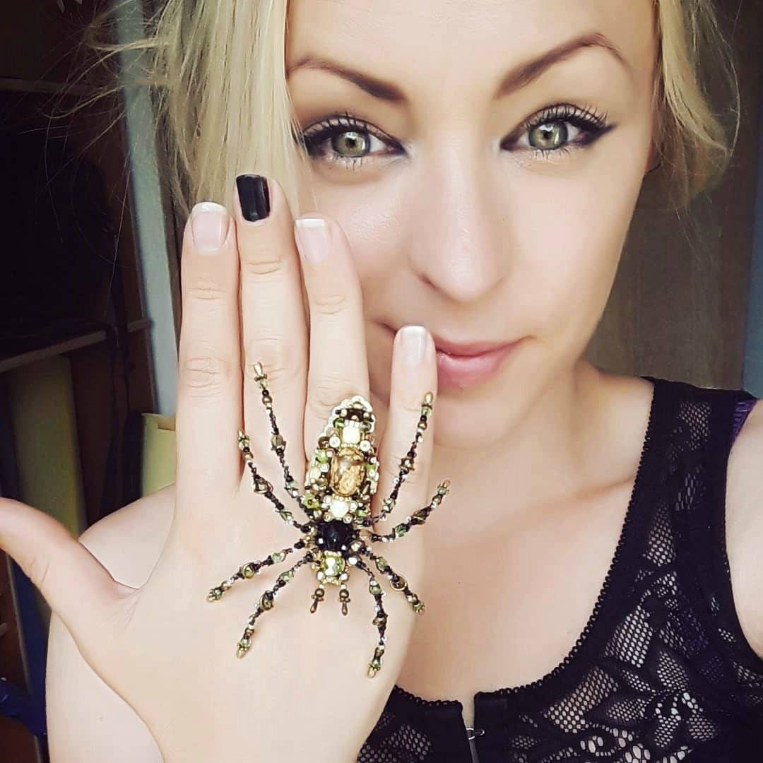 Yheakne Gothique Araignée Bague Argent Araignée Oxydée Bague Chunky Déclaration Anneau Punk Animal Anneau Halloween Bijoux Pour Femmes Et Filles
