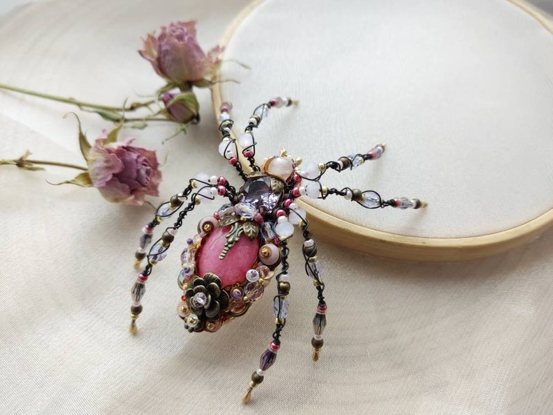 Spider Jewelry, Spider Brooch, Spider Accessories, Spider Jewellery, Spider Gift, Spider Art broach, Spider ring image 3