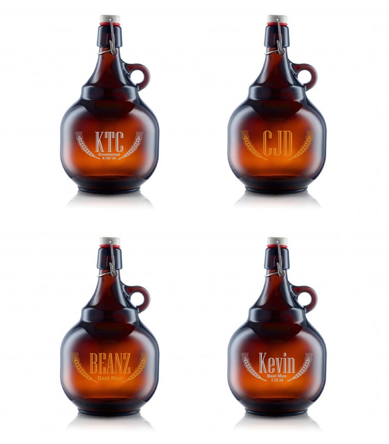 2 Liter Beer Growler with Swing-top Lid. Italian Glass. image 4