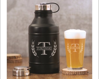 Custom Engraved Stainless Steel 64 oz Beer Growler