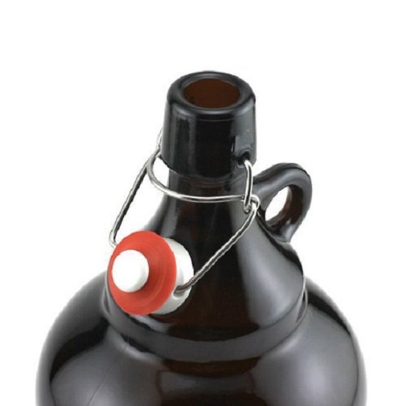 2 Liter Beer Growler with Swing-top Lid. Italian Glass. image 3